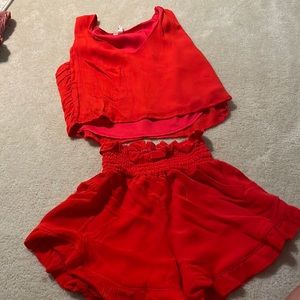 Red Knit Set